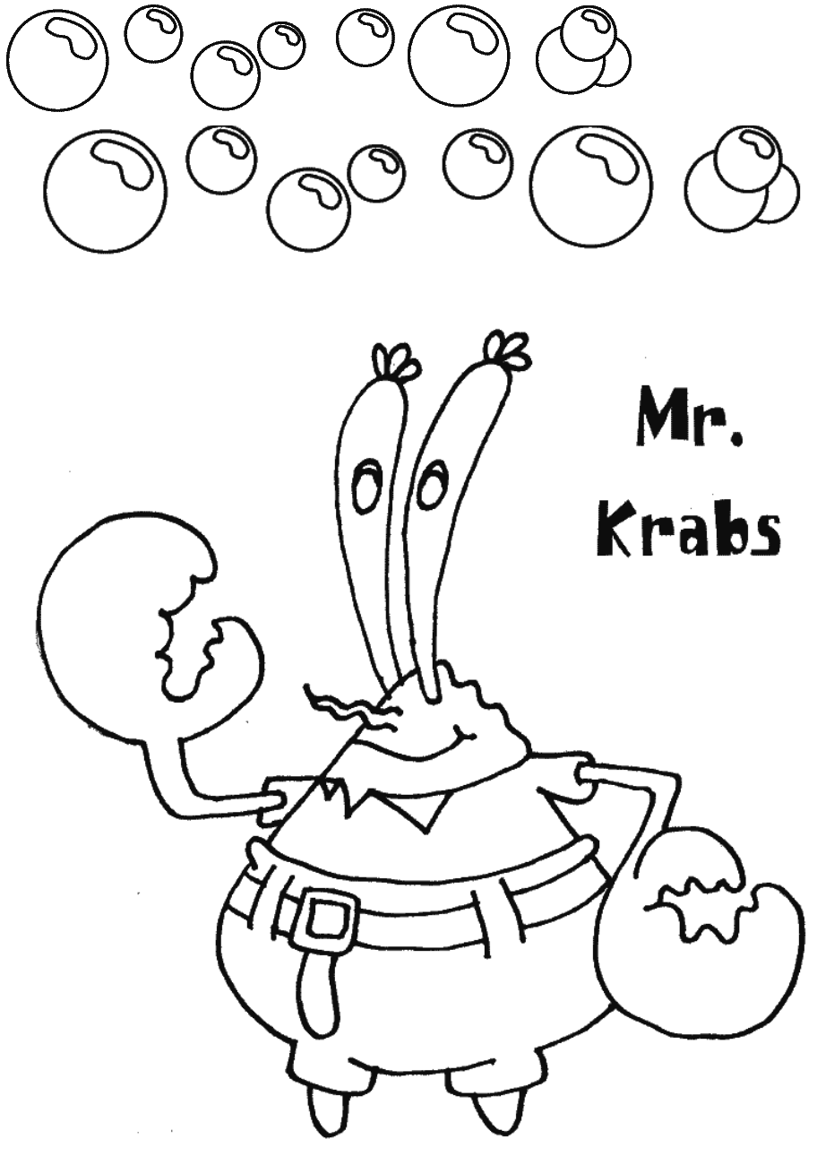 Mr. Krabs Coloring Pages.