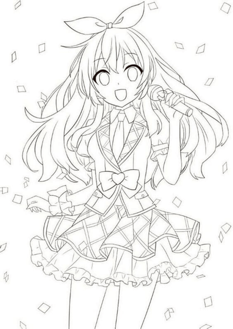 Download Anime Girl Singing Coloring Page Free Printable Coloring Pages For Kids