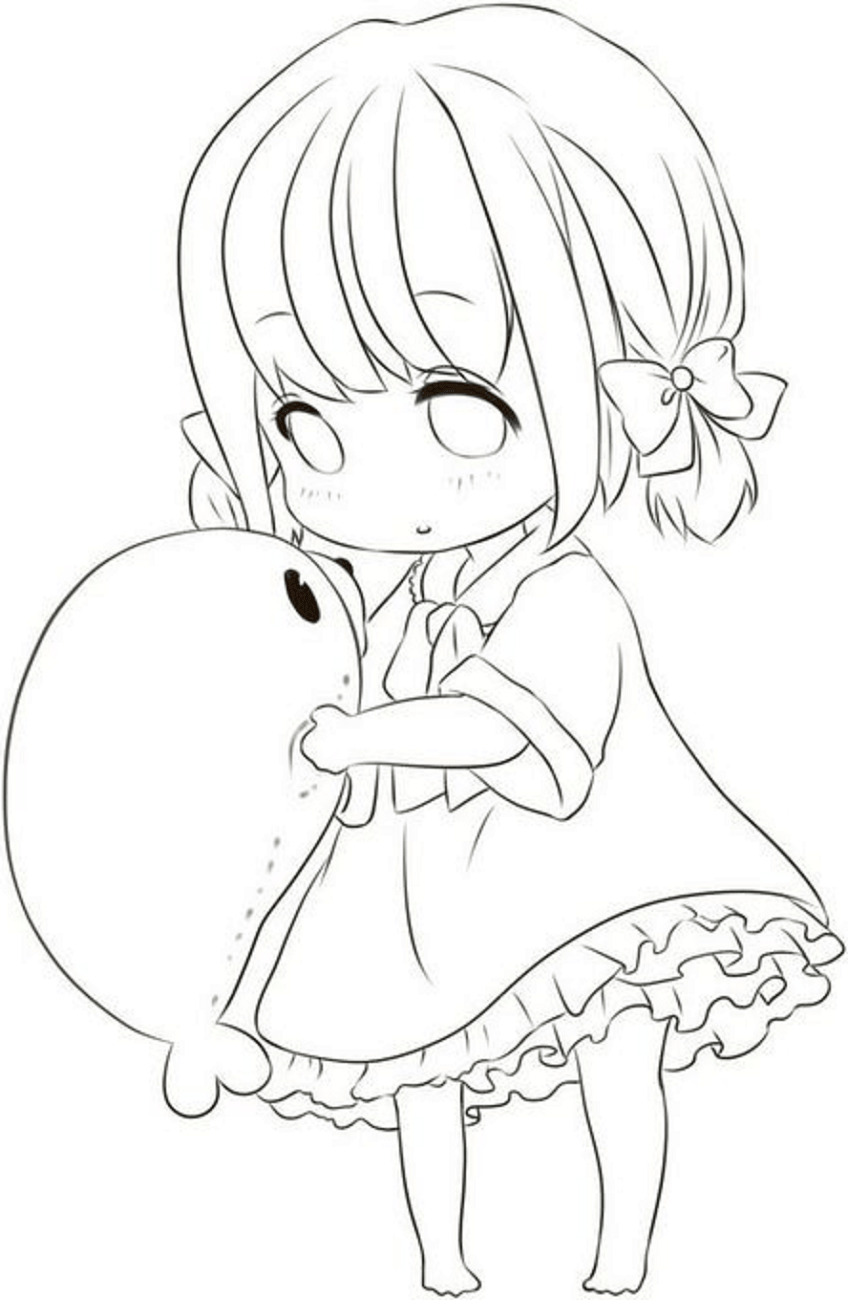 Little Anime Girl Coloring Page   Free Printable Coloring Pages ...