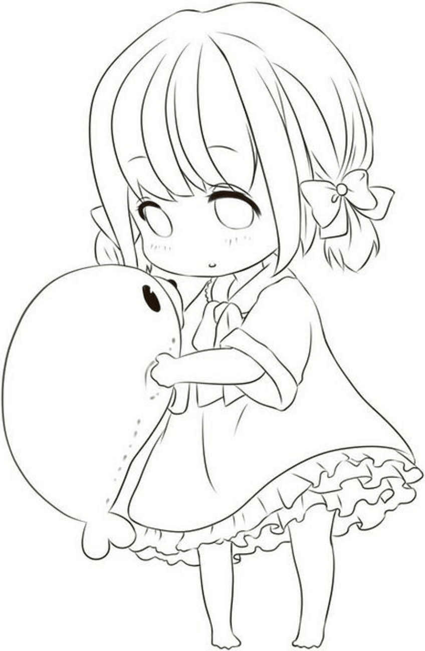 Cute Softie Anime Girl Coloring Page Coloring Pages