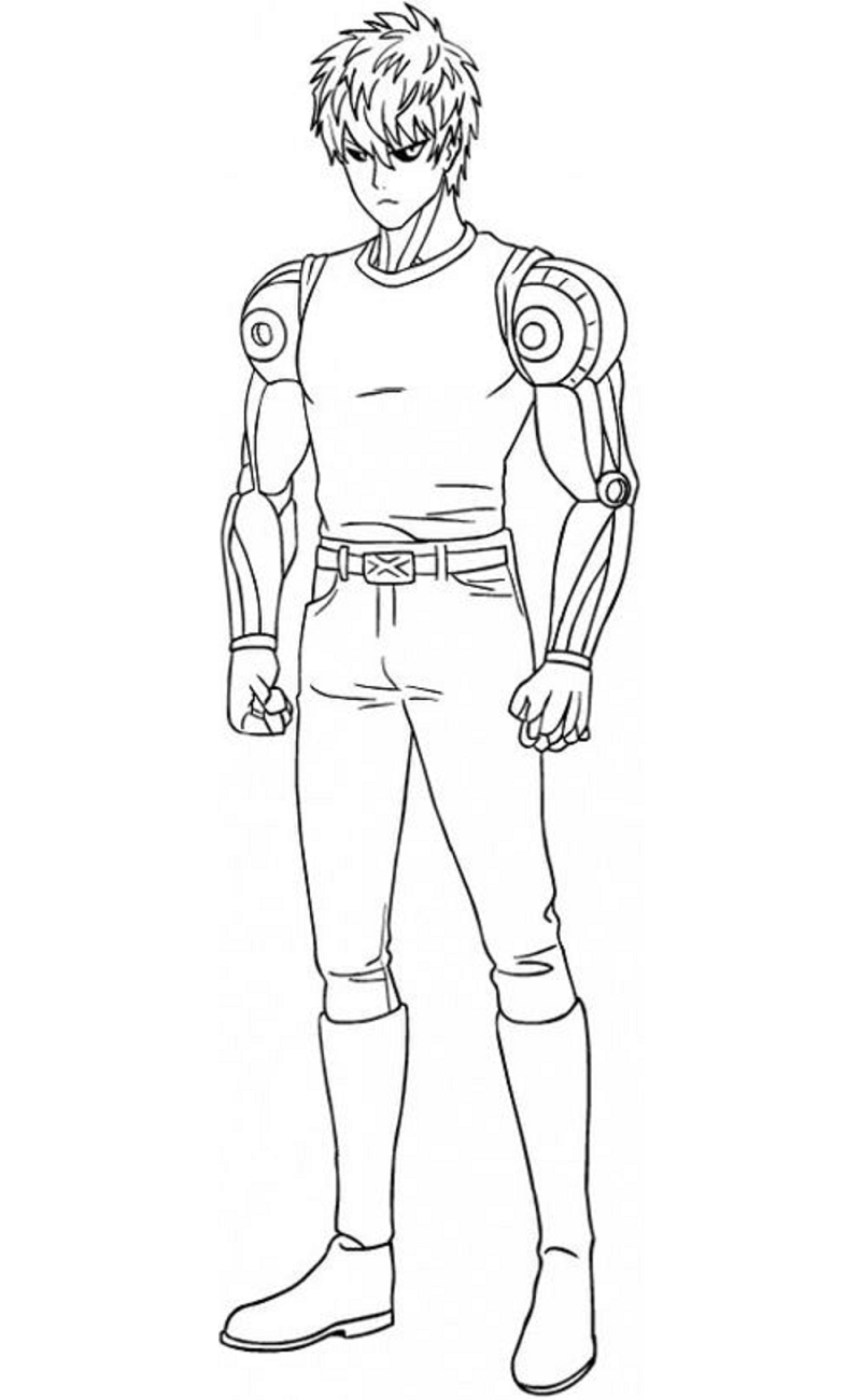Genos Is Demon Cyborg Coloring Page - Free Printable Coloring Pages for ...