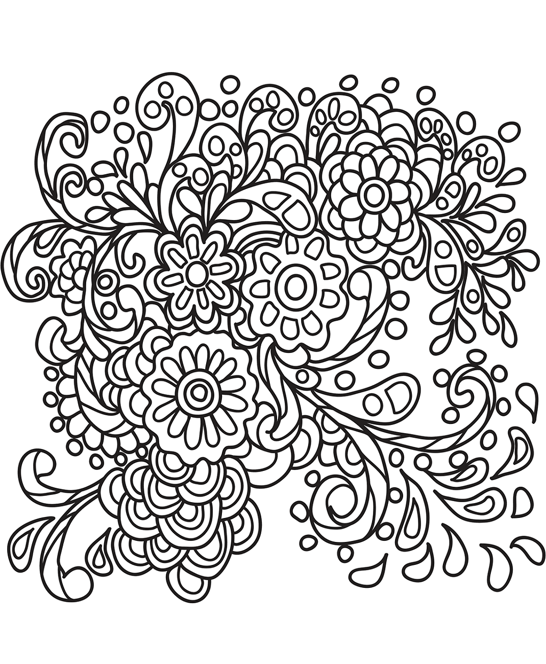Flowers Doodle Art Coloring Page Free Printable Coloring Pages For Kids