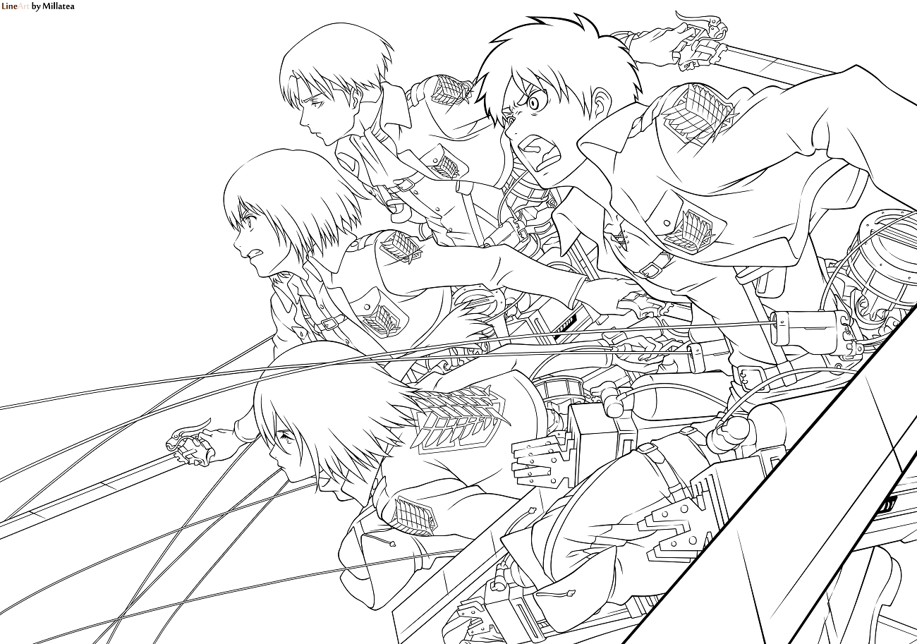 Anime Coloring Pages Attack On Titan - Coloring and Drawing