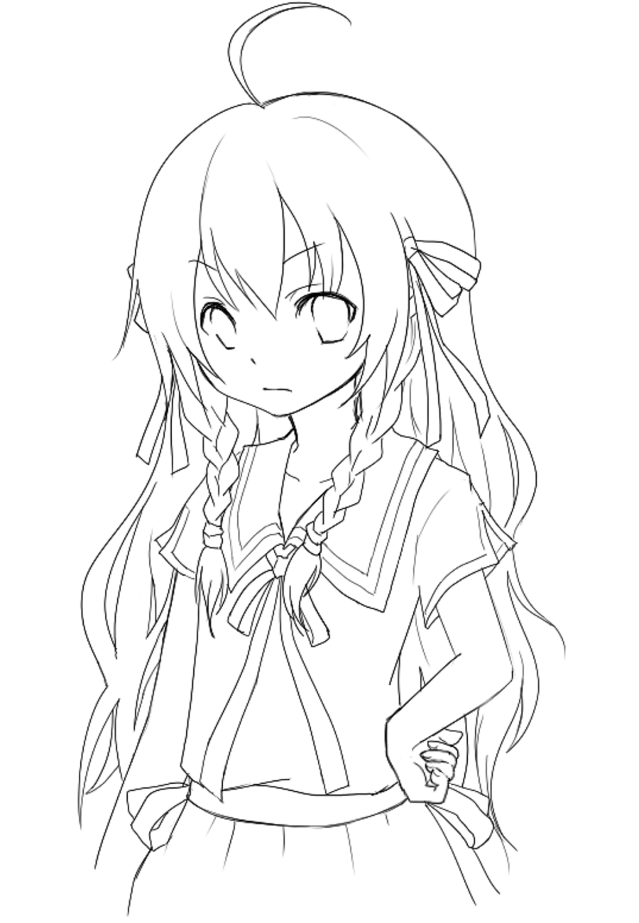 Anime Girl Coloring Pages   Free Printable Coloring Pages for Kids
