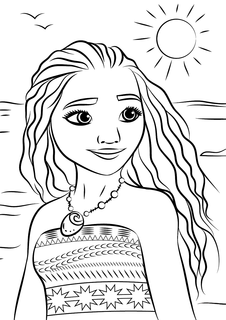 Beautiful Moana Coloring Page Free Printable Coloring Pages For Kids