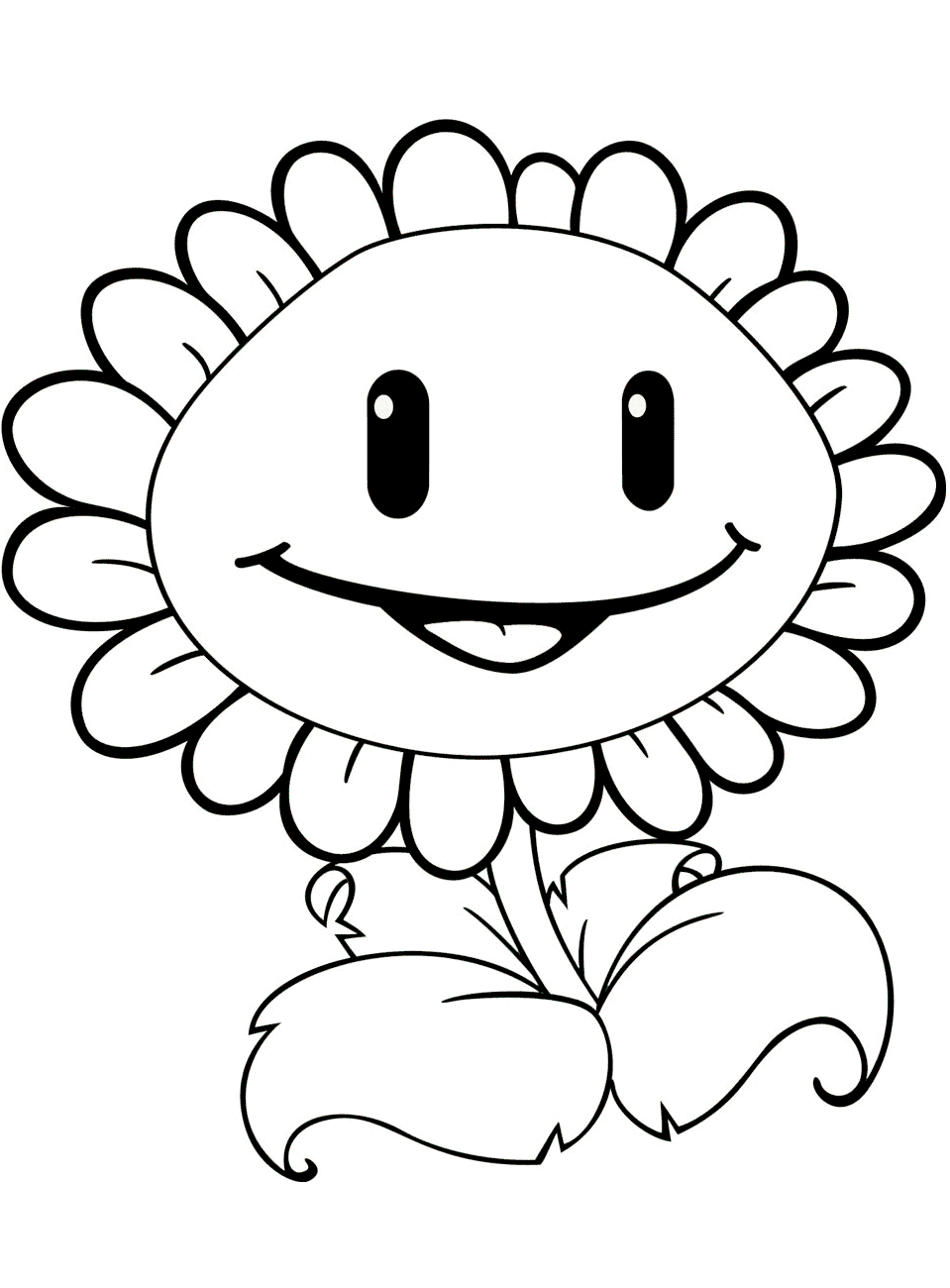 Sunflower In Plants Vs. Zombies Coloring Page   Free Printable ...