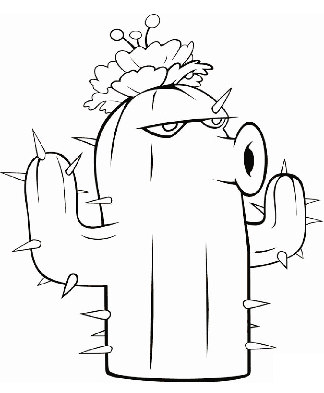 Cactus In Plants vs. Zombies Coloring Page - Free Printable Coloring Pages  for Kids