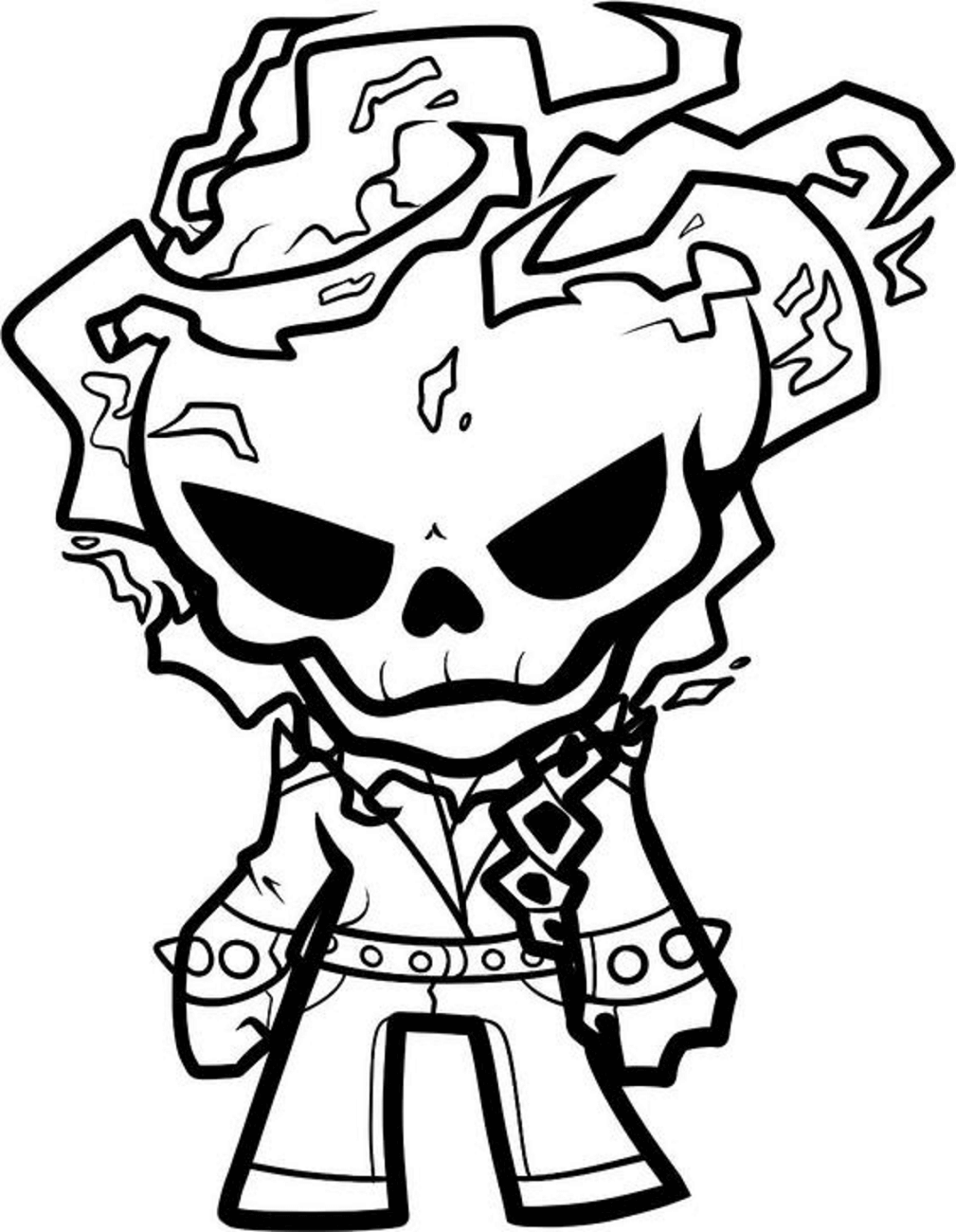 Cowboy Ghost Rider Coloring Page - Free Printable Coloring Pages for Kids