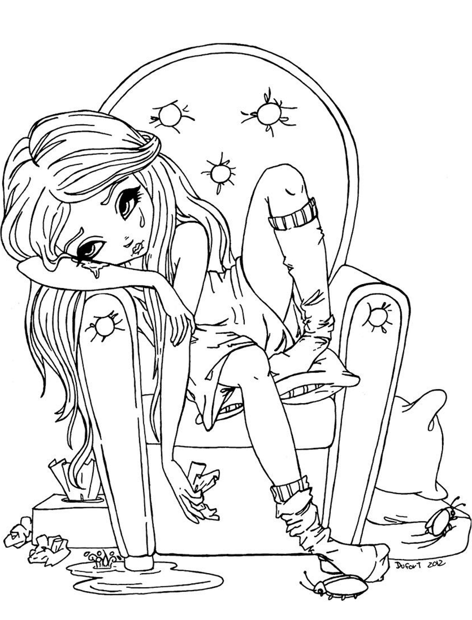 Sad Cafards Coloring Page   Free Printable Coloring Pages for Kids