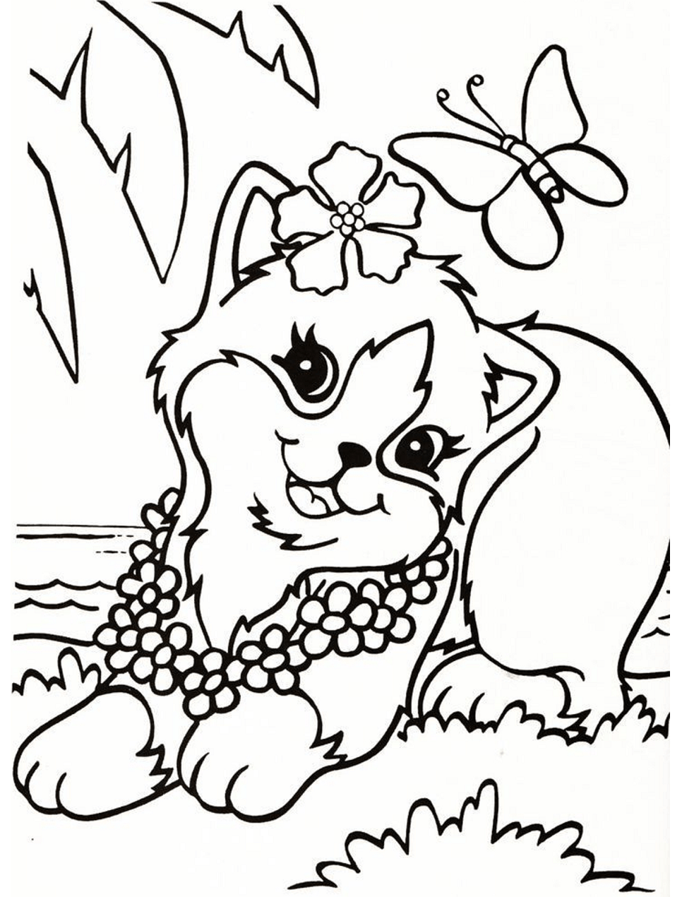 Pretty Cat Lisa Frank Coloring Page   Free Printable Coloring ...