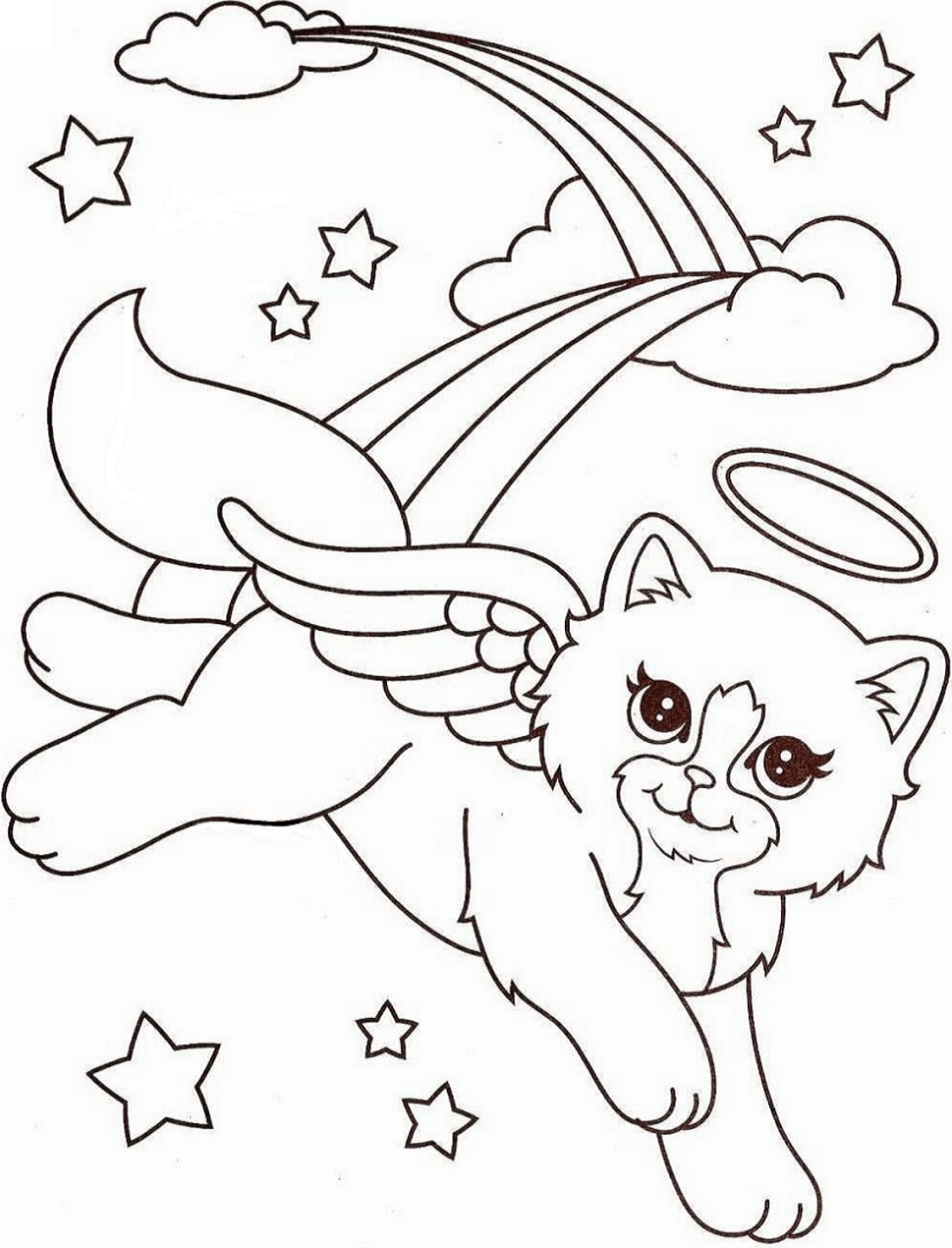 Angel Kitty From Lisa Frank Coloring Page   Free Printable ...
