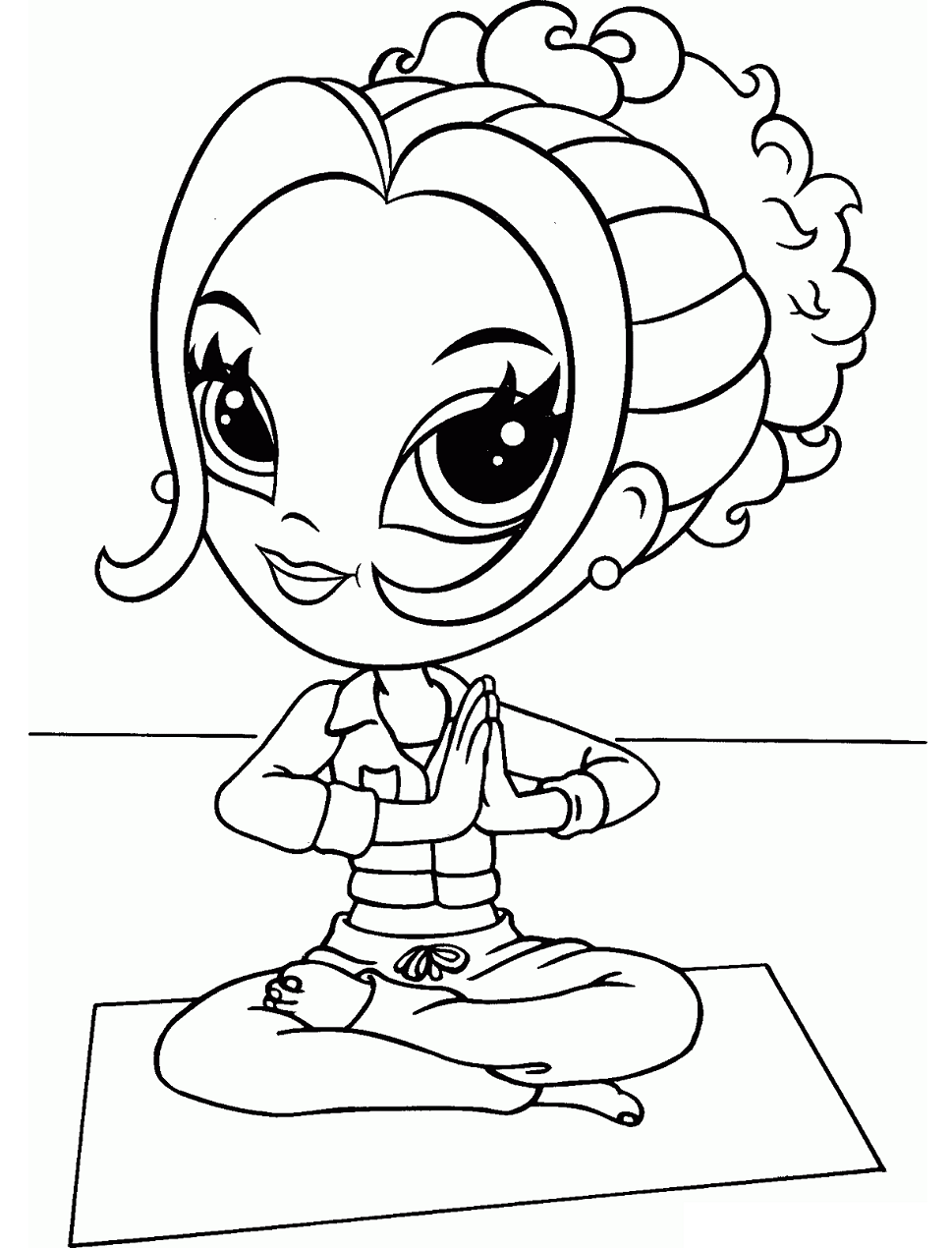 Lisa Frank Girl Meditating Coloring Page - Free Printable Coloring ...