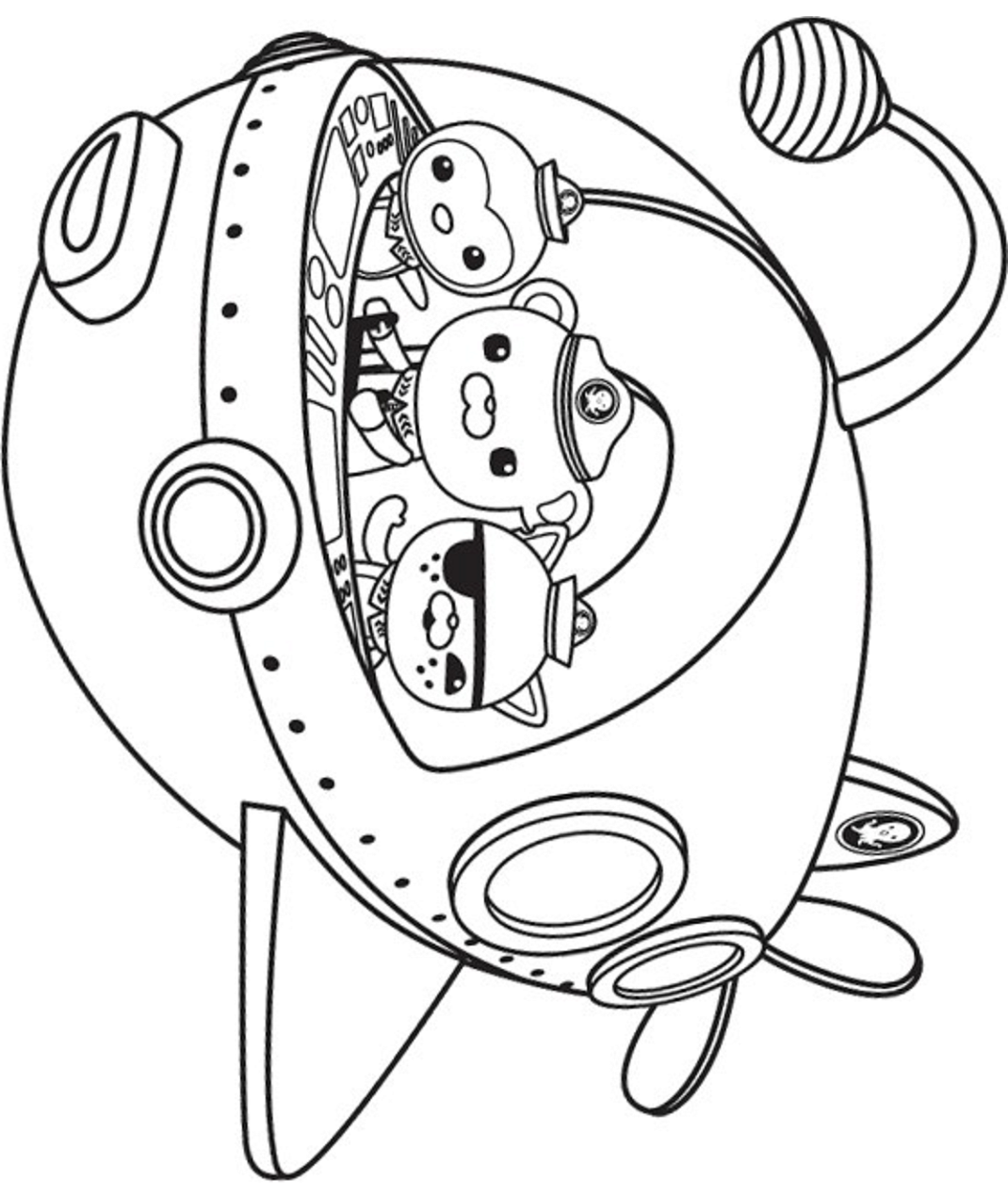 Peso, Captain, Kwazii In Octonauts Ship Coloring Page - Free Printable