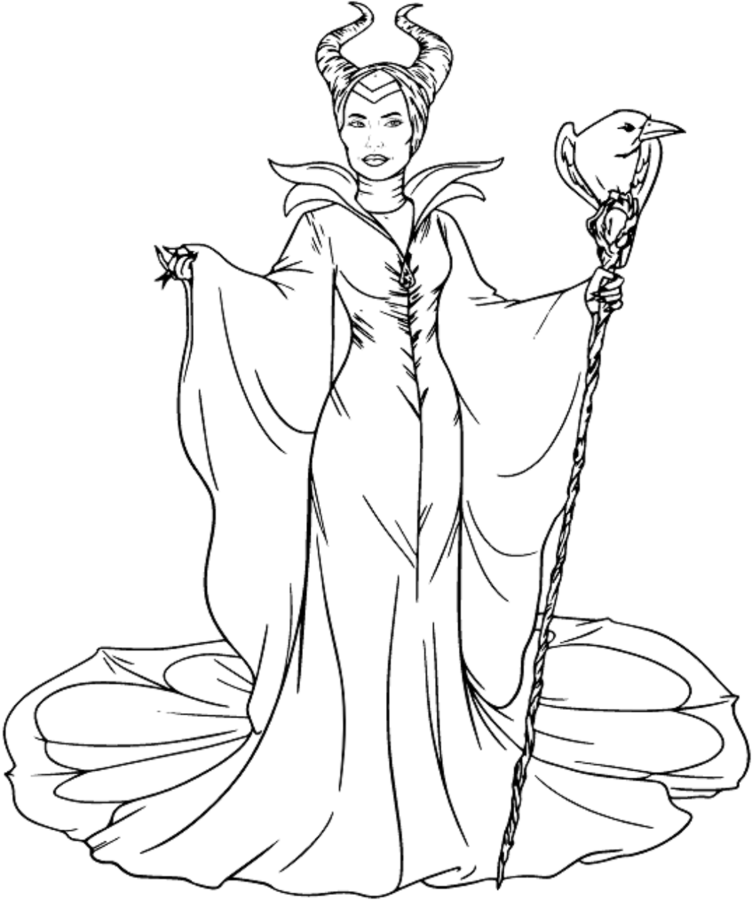 Maleficent In Sleeping Beauty Coloring Page   Free Printable ...