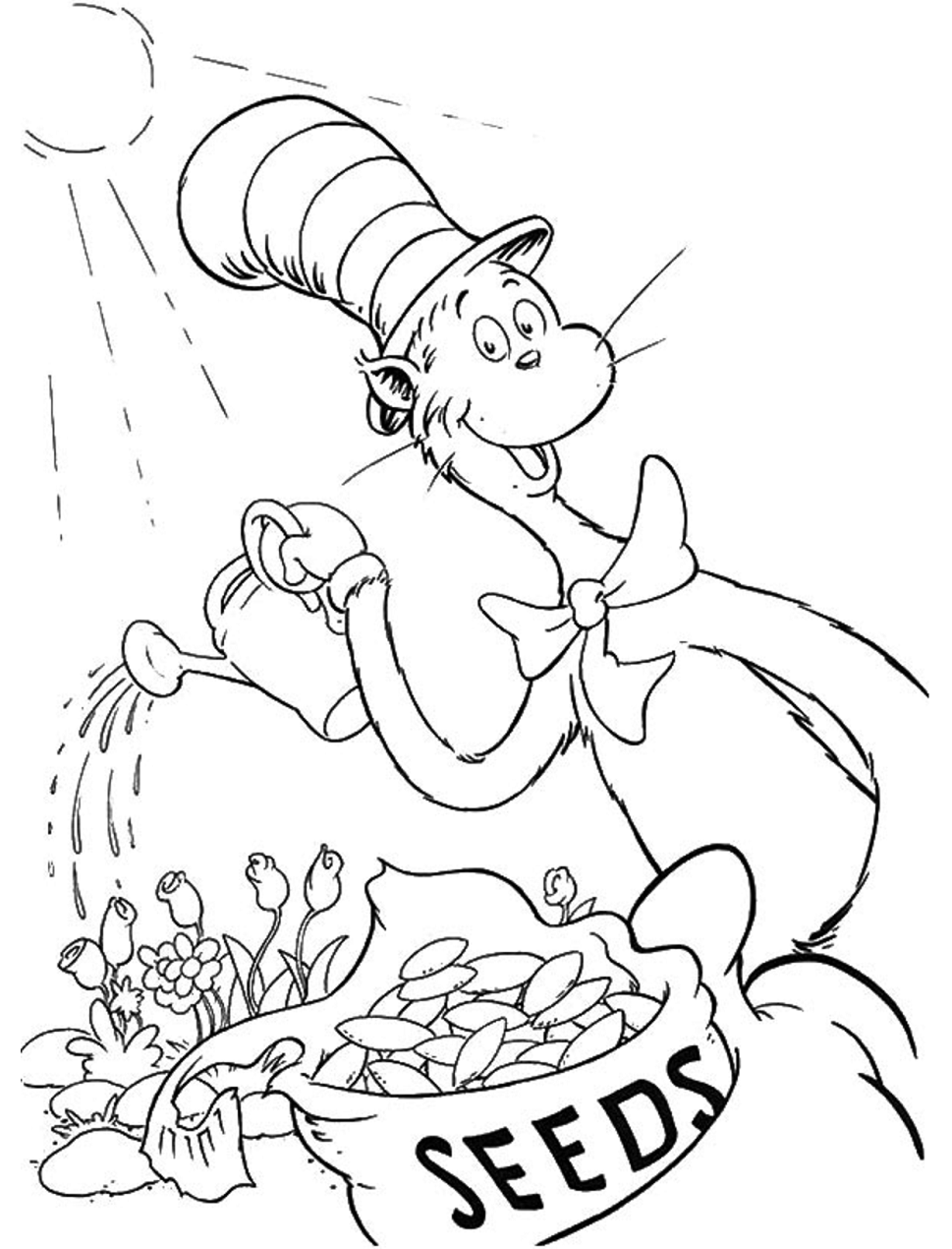 Cat in the Hat Coloring Pages - Free Printable Coloring Pages for Kids