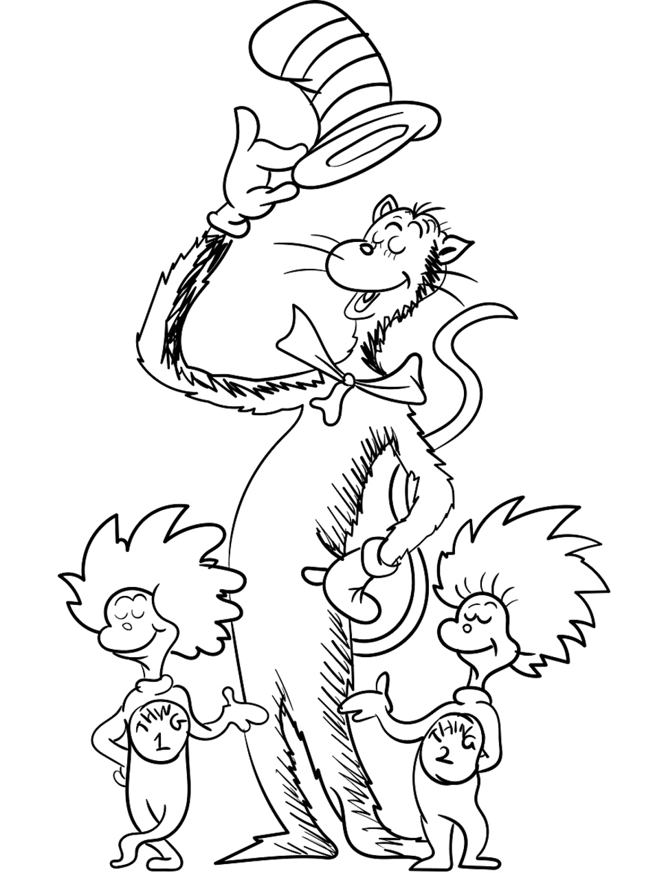 Thing 1 And Thing 2 Coloring Pages - Thing 1 And Thing 2 Coloring Page