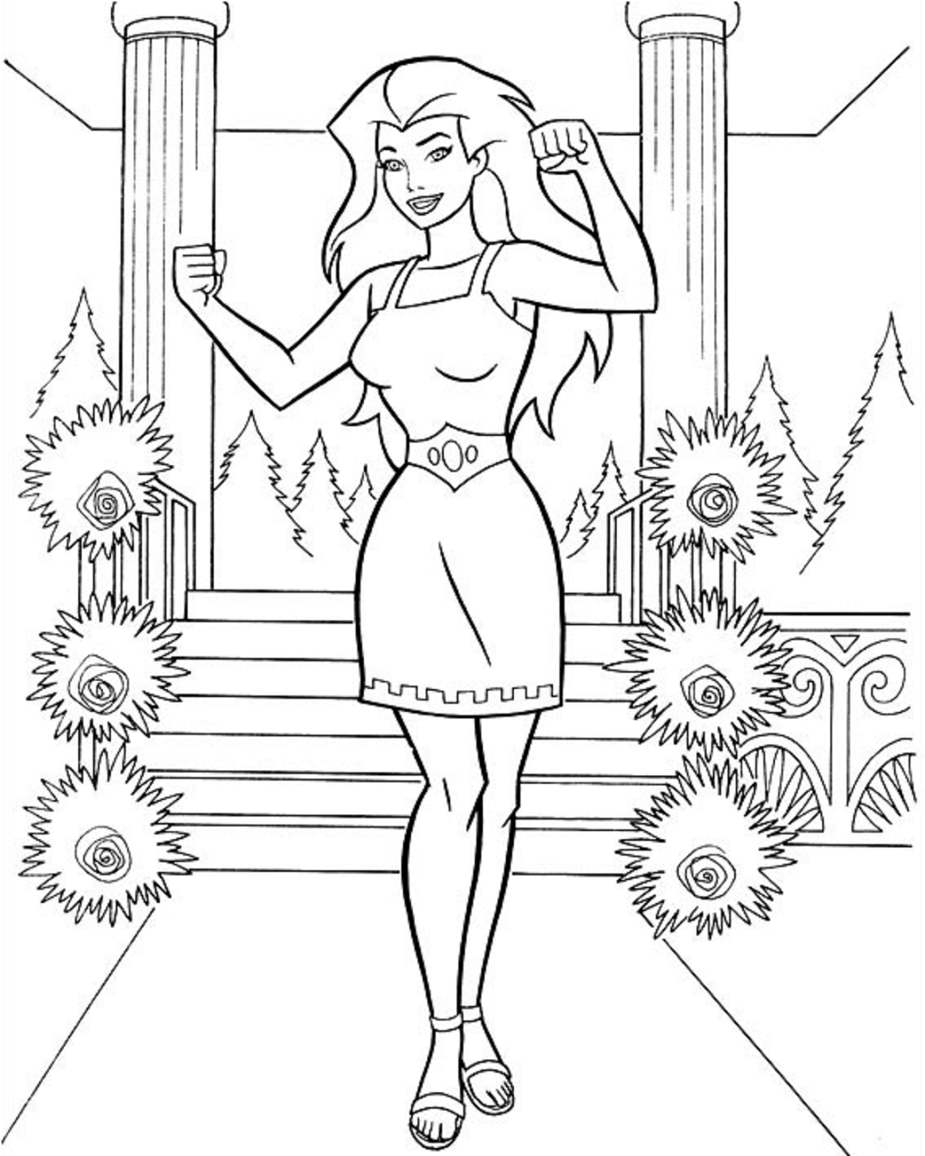 Happy Wonder Woman Coloring Page Free Printable Coloring Pages For Kids