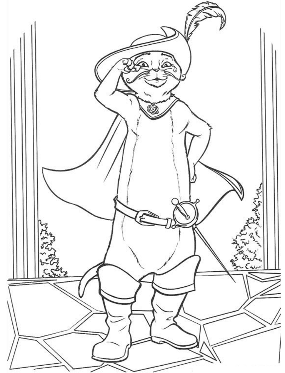 puss in boots coloring pages for kids