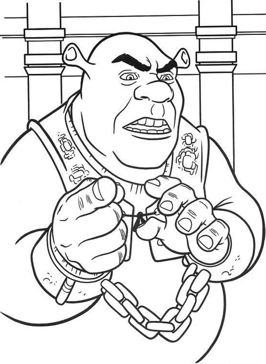 Angry Shrek Coloring Page - Free Printable Coloring Pages for Kids