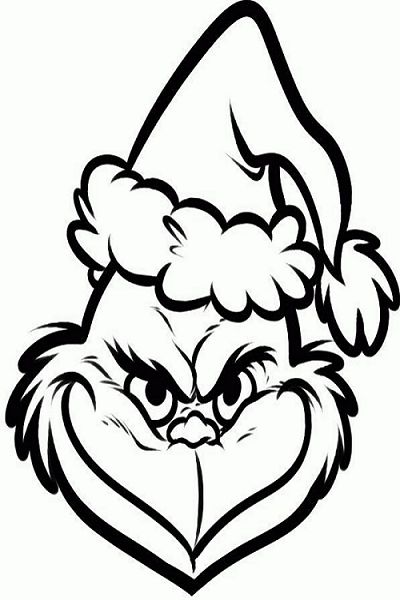 the grinch face coloring pages