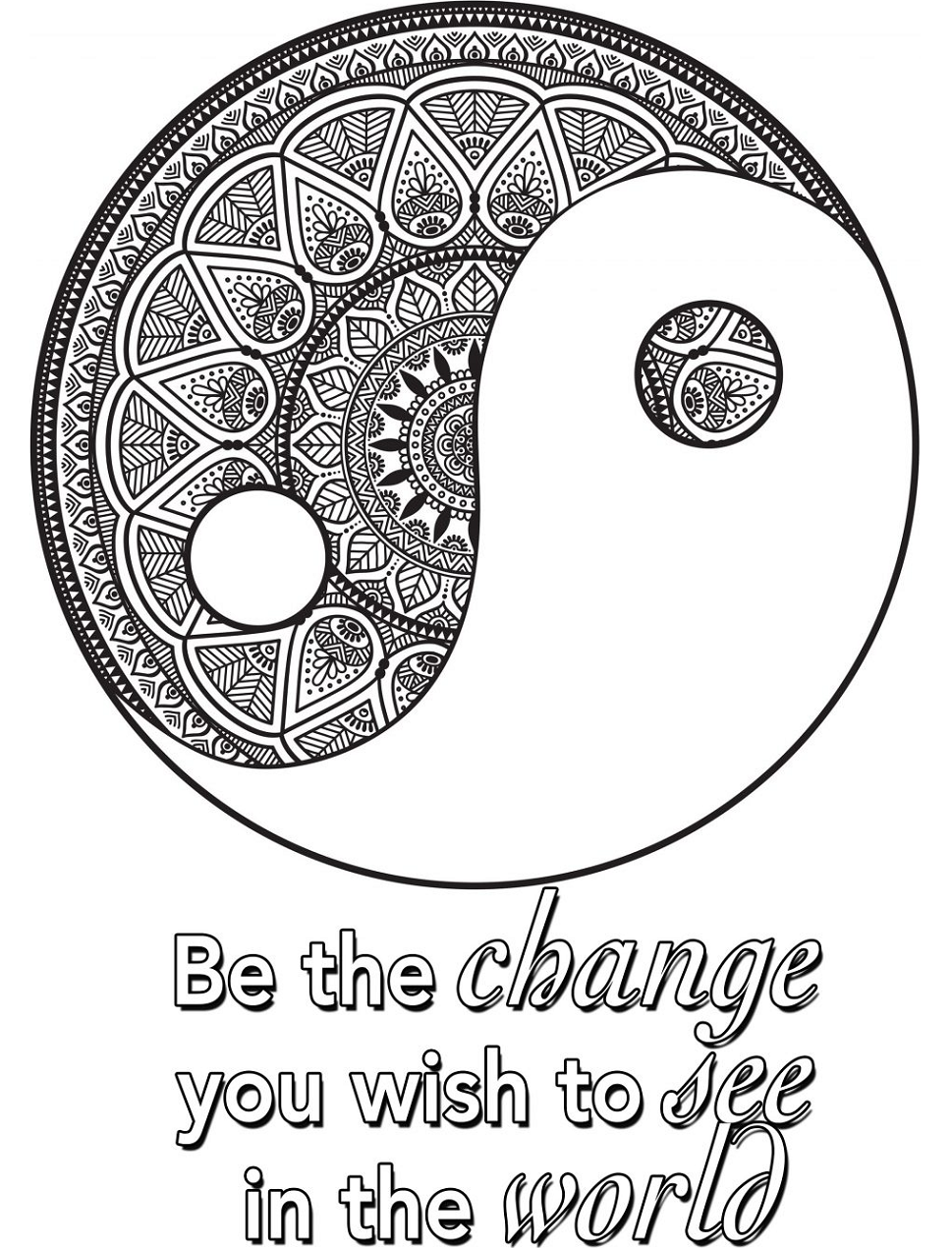 Download Yin And Yang Teenage Coloring Page - Free Printable Coloring Pages for Kids