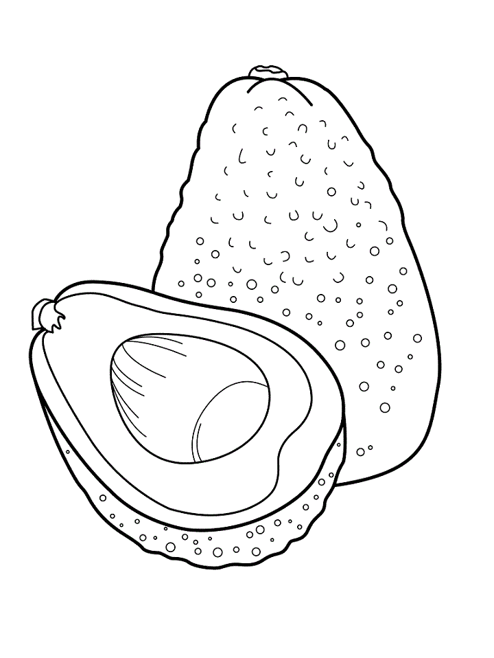 Avocado Coloring Page - Free Printable Coloring Pages for Kids