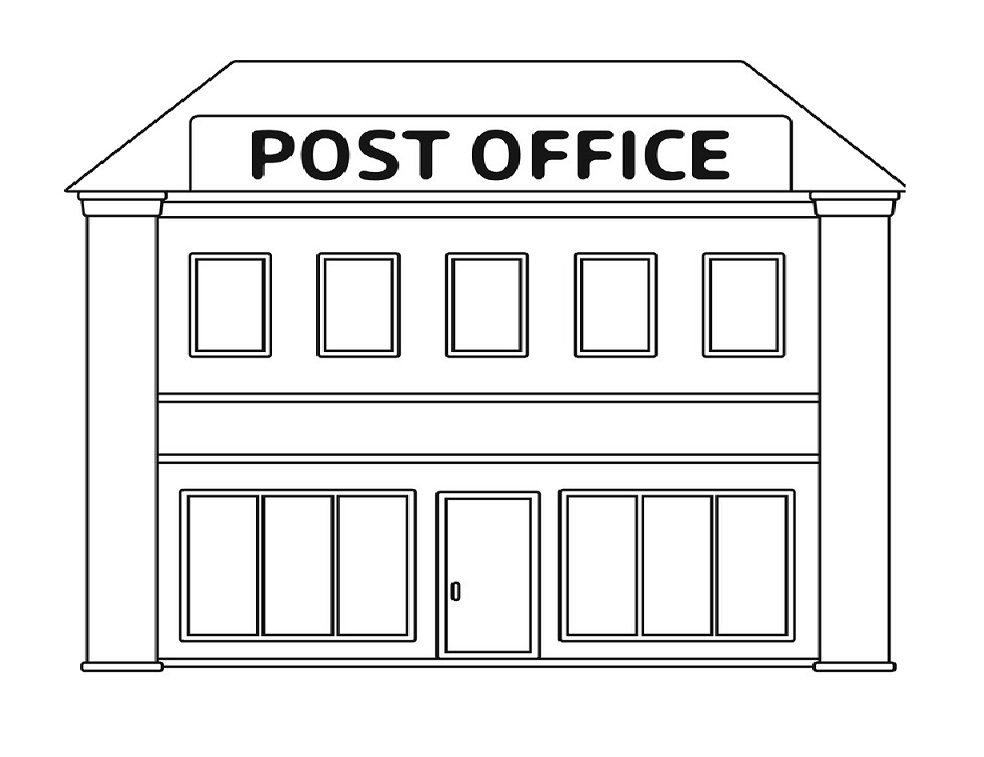 Post Office Coloring Page - Free Printable Coloring Pages for Kids