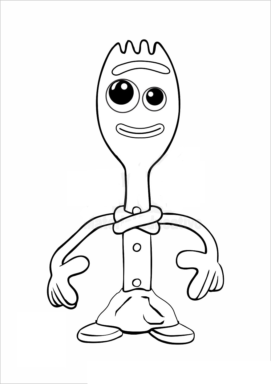 Forky From Toy Story 4 Coloring Page Free Printable Coloring Pages