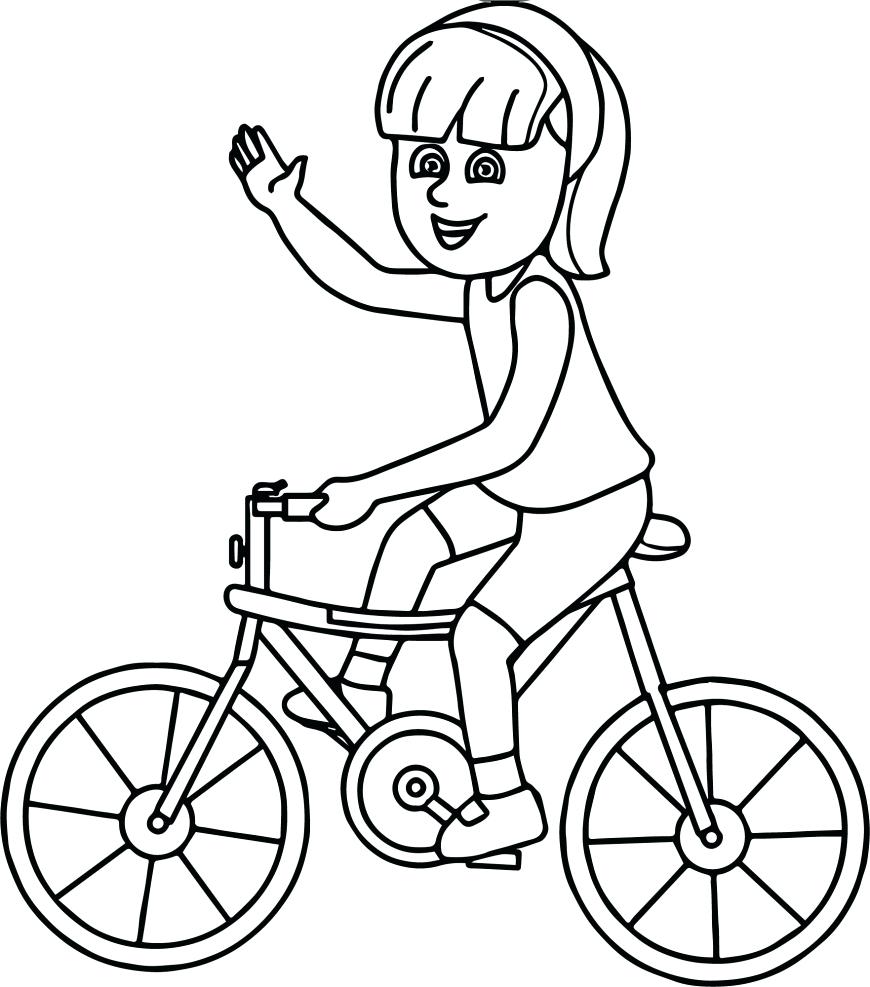 A Girl Riding A Bike Coloring Page Free Printable Coloring Pages For Kids