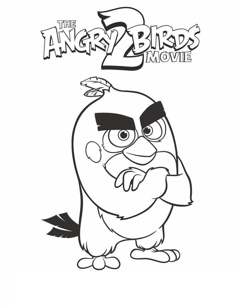 Red Angry Birds 2 Coloring Page - Free Printable Coloring Pages for Kids