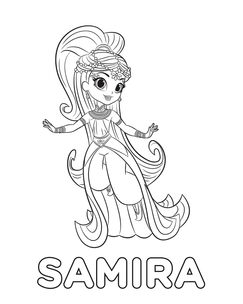 princess samira coloring pages