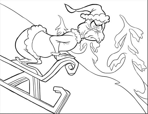grinch is skiing coloring page  free printable coloring