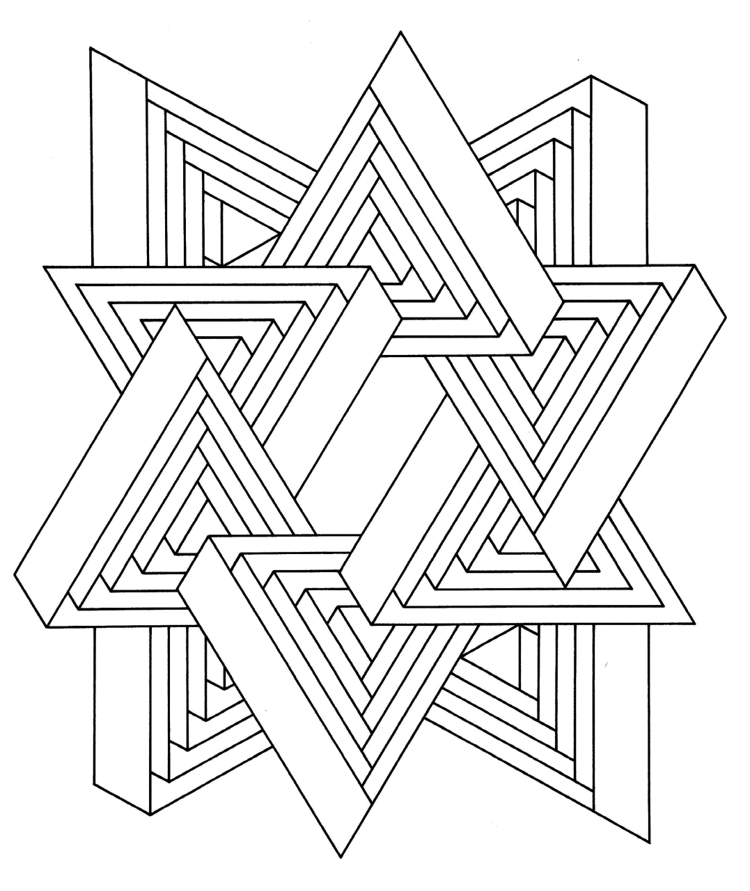 geometric triangle coloring page free printable coloring pages for kids