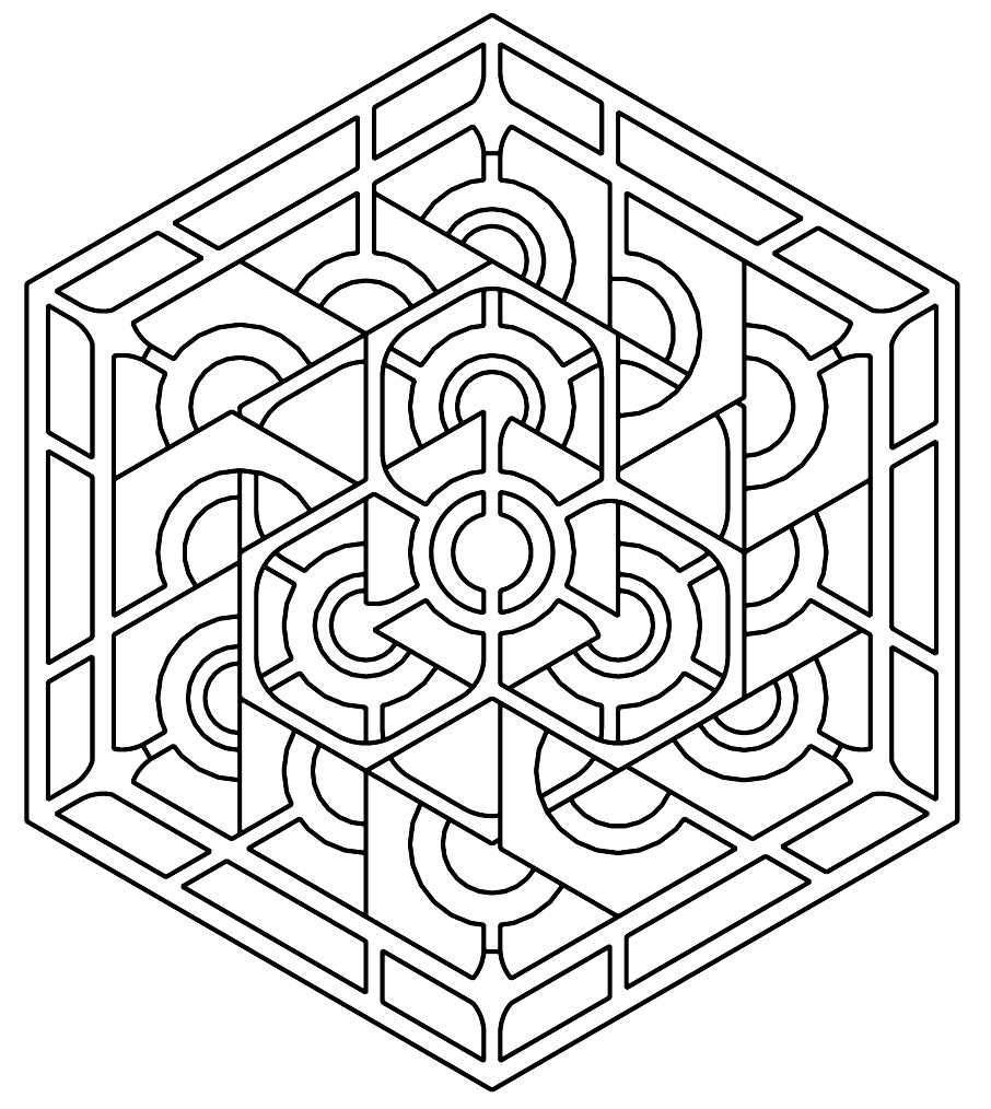 simple geometric pattern coloring pages