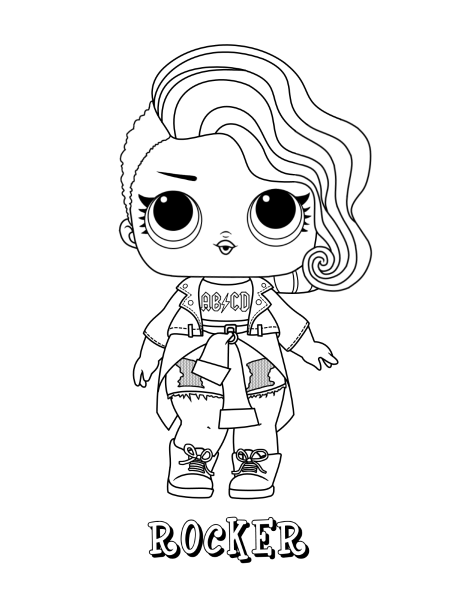 Rocker Lol Doll Coloring Page   Free Printable Coloring Pages for Kids