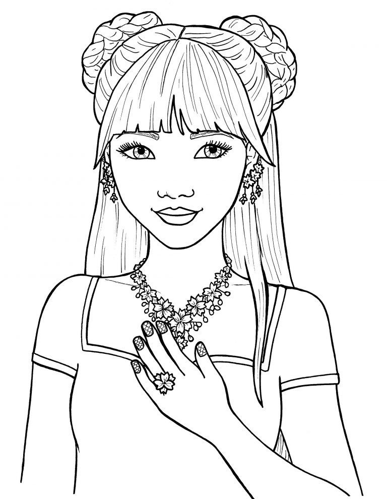 Beautiful Teenager Girl Coloring Page - Free Printable Coloring Pages