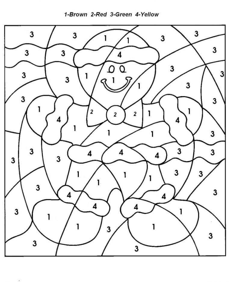 Ginger Biscuit For Coloring By Numbers Coloring Page Free Printable Coloring Pages For Kids