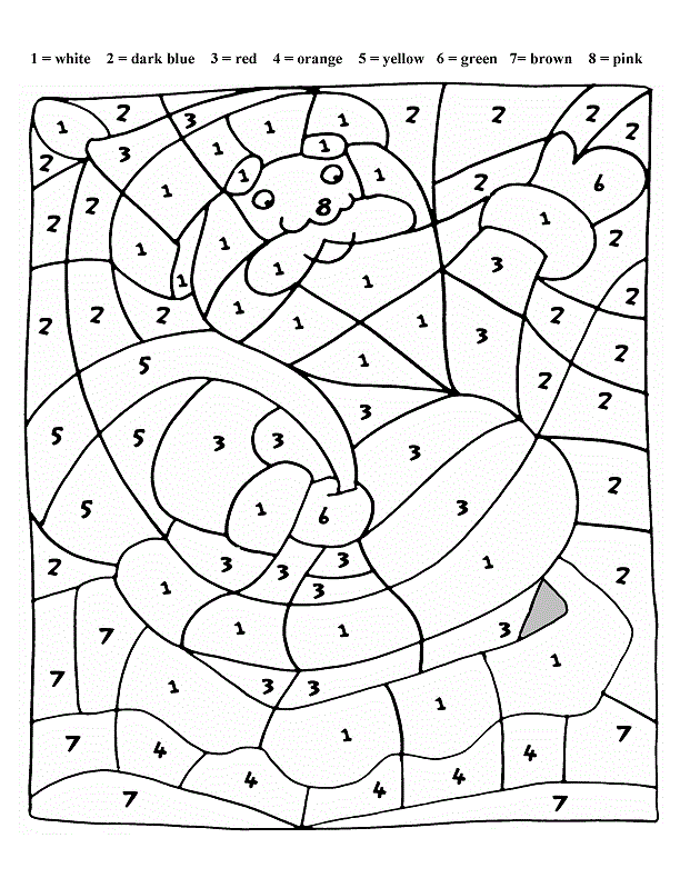 Santa For Coloring By Numbers