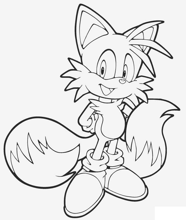 Tails Smiling Coloring Page - Free Printable Coloring Pages for Kids