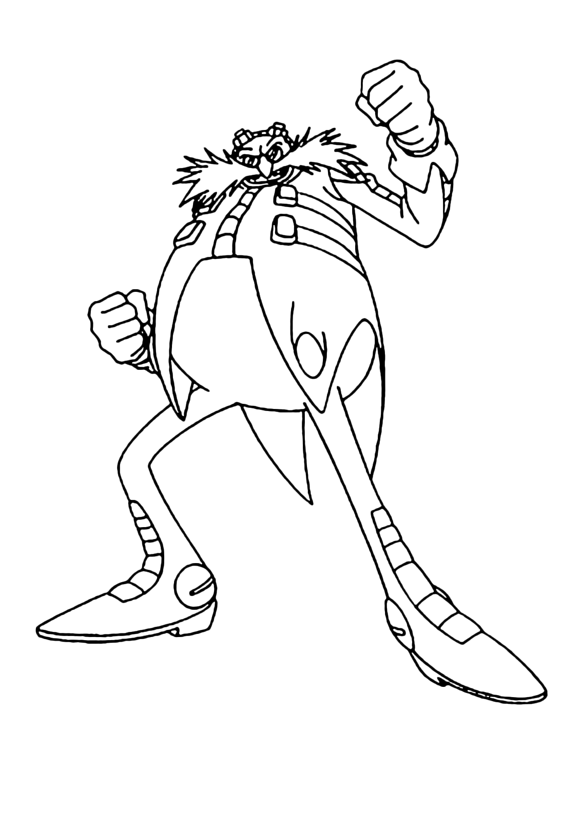 Strong Doctor Eggman Coloring Page.