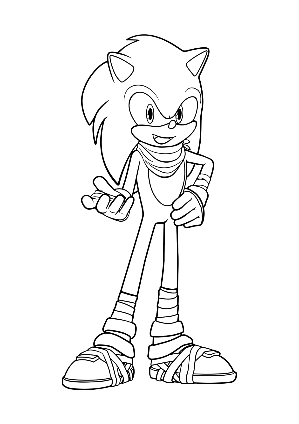 Sonic Ready To Fight Coloring Page - Free Printable Coloring Pages for Kids