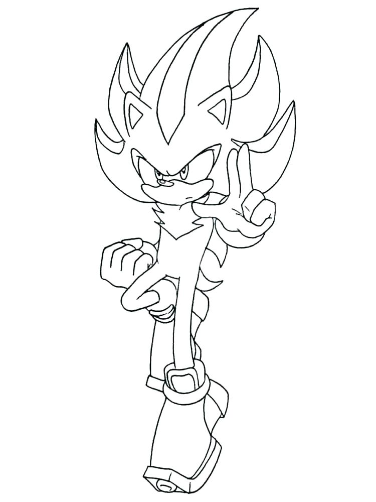 awesome shadow the hedgehog coloring page  free printable