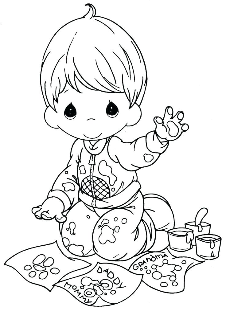 little boy painting coloring page  free printable coloring