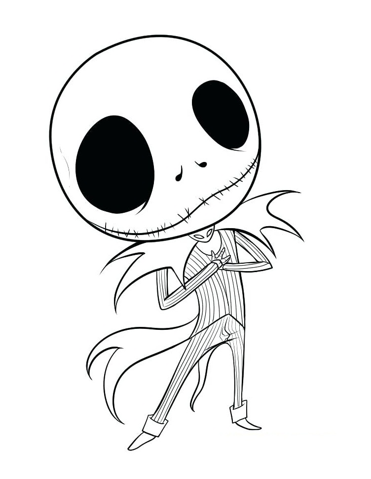 Lovely Jack Skellington Coloring Page - Free Printable Coloring Pages for  Kids