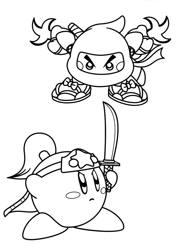 Kirby Ninja und Kirby mit Schwert