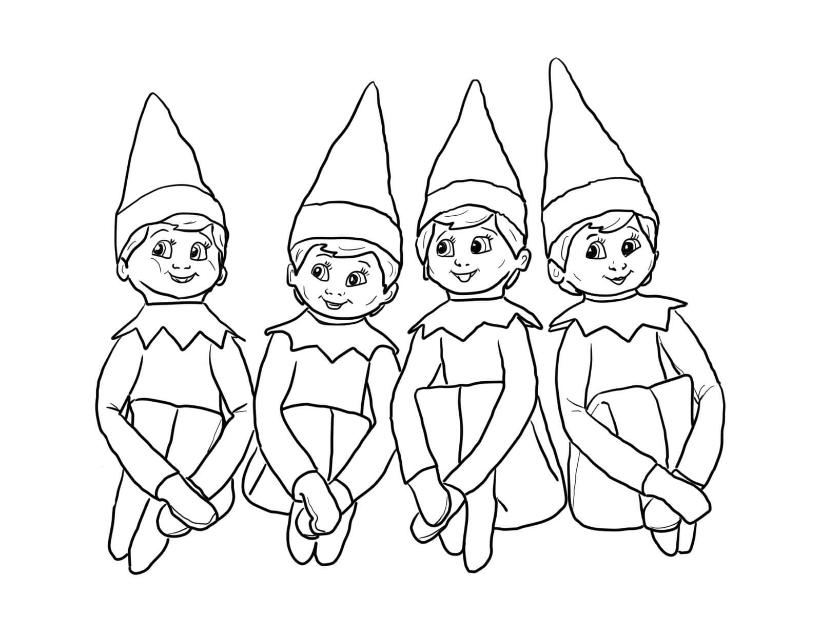 Elves On The Shelf Coloring Page - Free Printable Coloring Pages for Kids