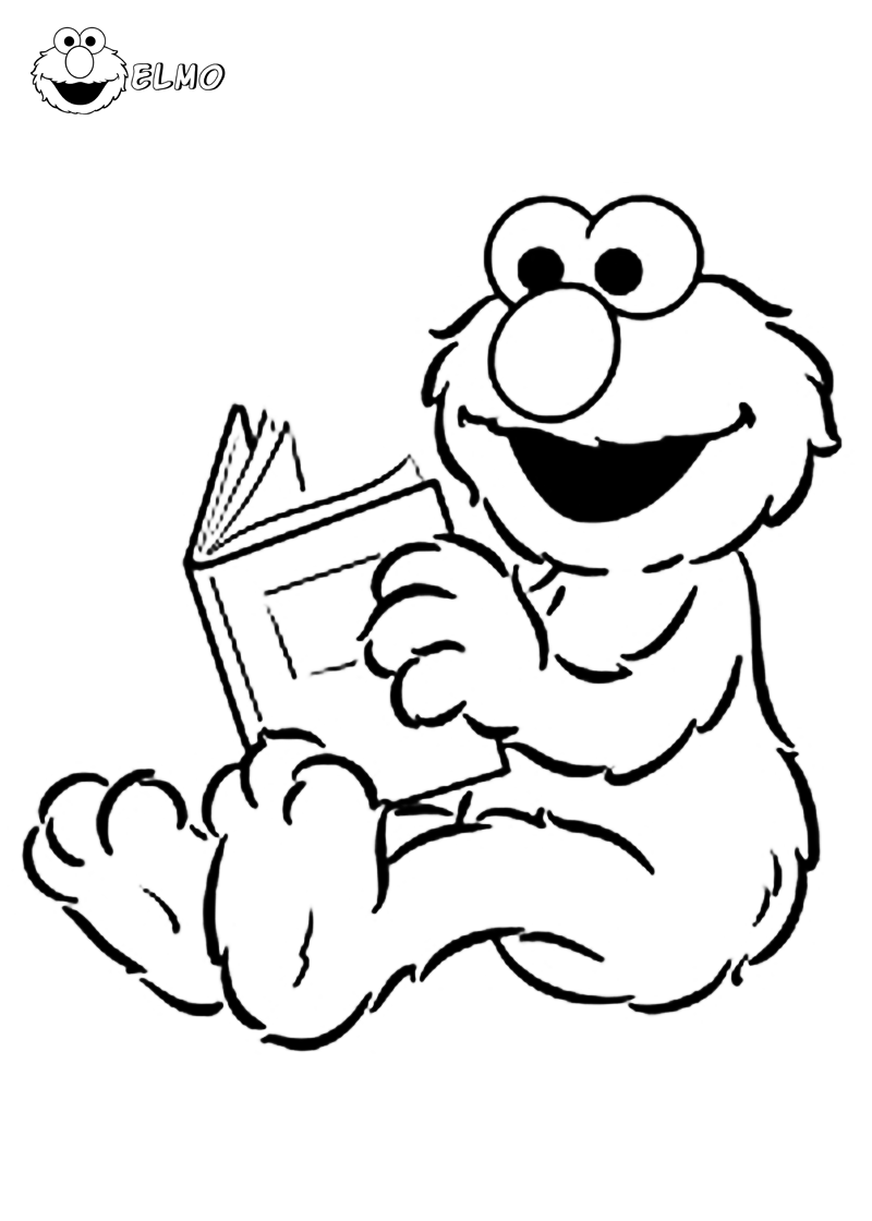 Elmo Reading Book Coloring Page   Free Printable Coloring Pages ...