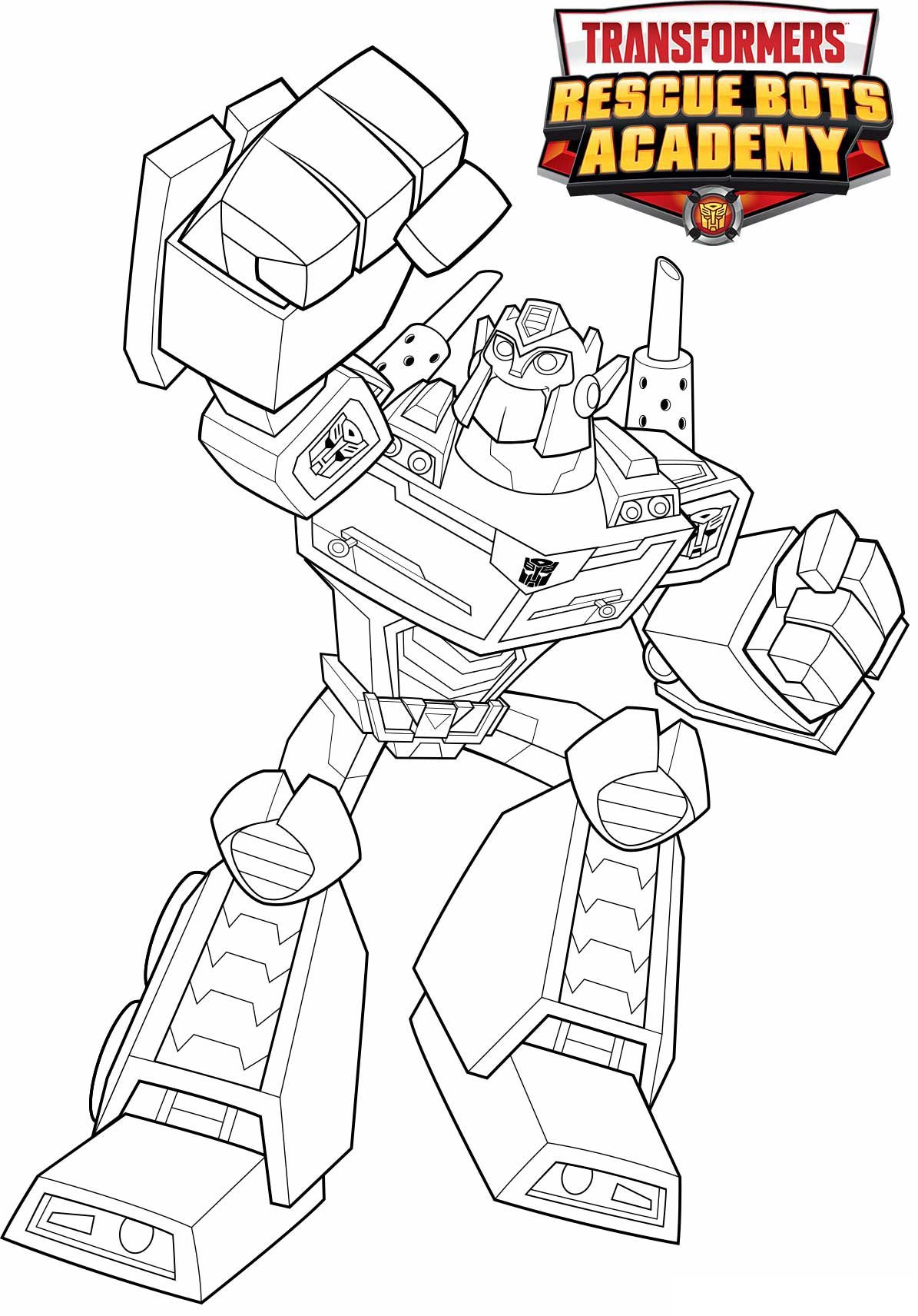 Rescue Bots Optimus Prime Coloring Page Free Printable Coloring Pages