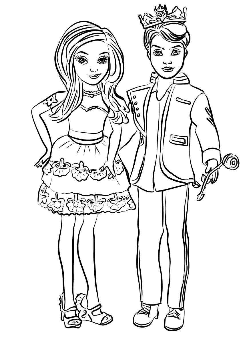 Descendants 2 Ben And Mal Coloring Page - Free Printable ...