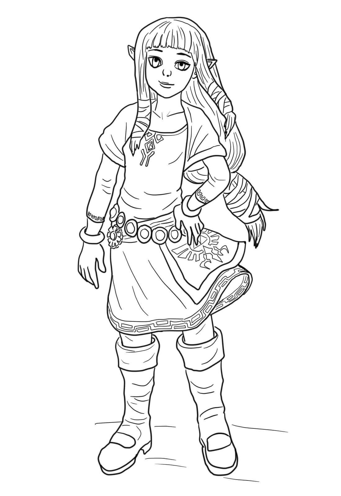 Young Zelda Coloring Page   Free Printable Coloring Pages for Kids
